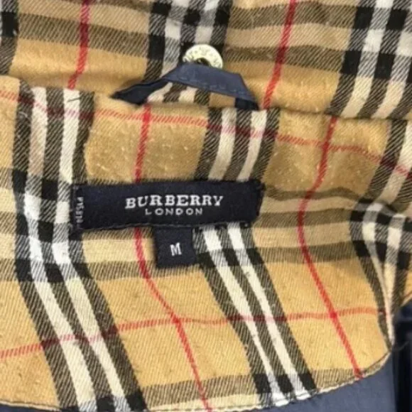 Authentic Burberry Navy Jacket with Faux Fur Hood